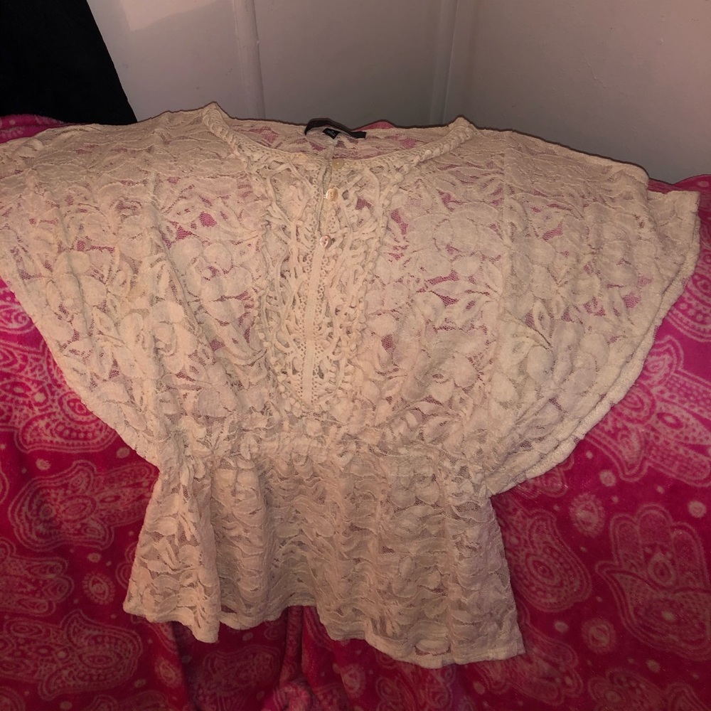 Cream lace shirt